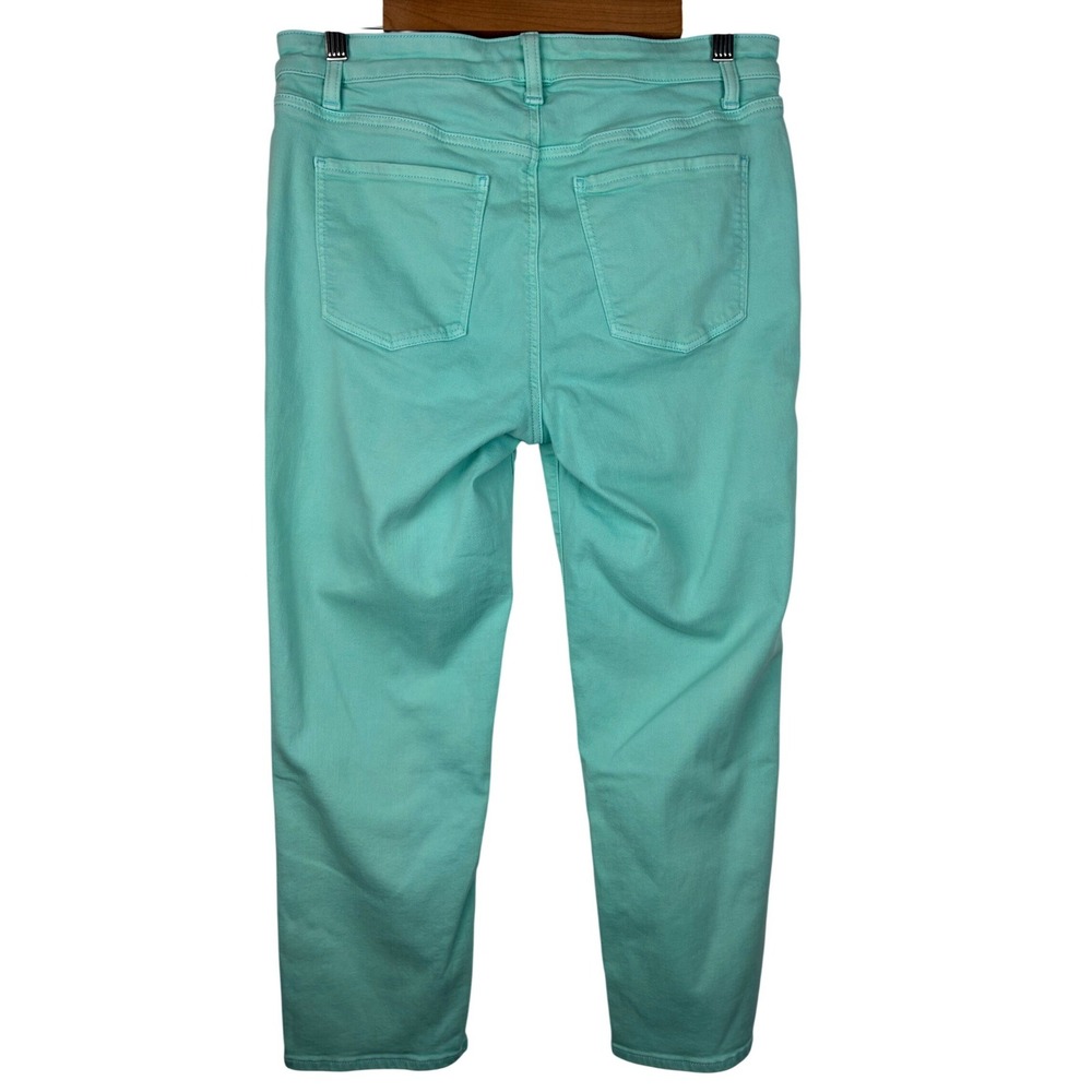 Talbots Straight Leg Crop Jeans Size 8 Aqua Mint Stretch Denim Cropped Pants - Picture 3 of 7